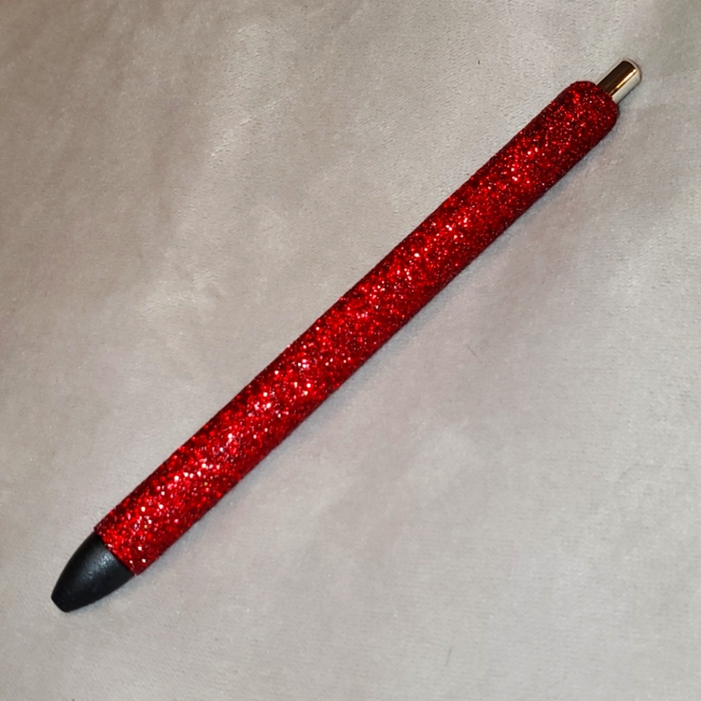 Red glitter pen